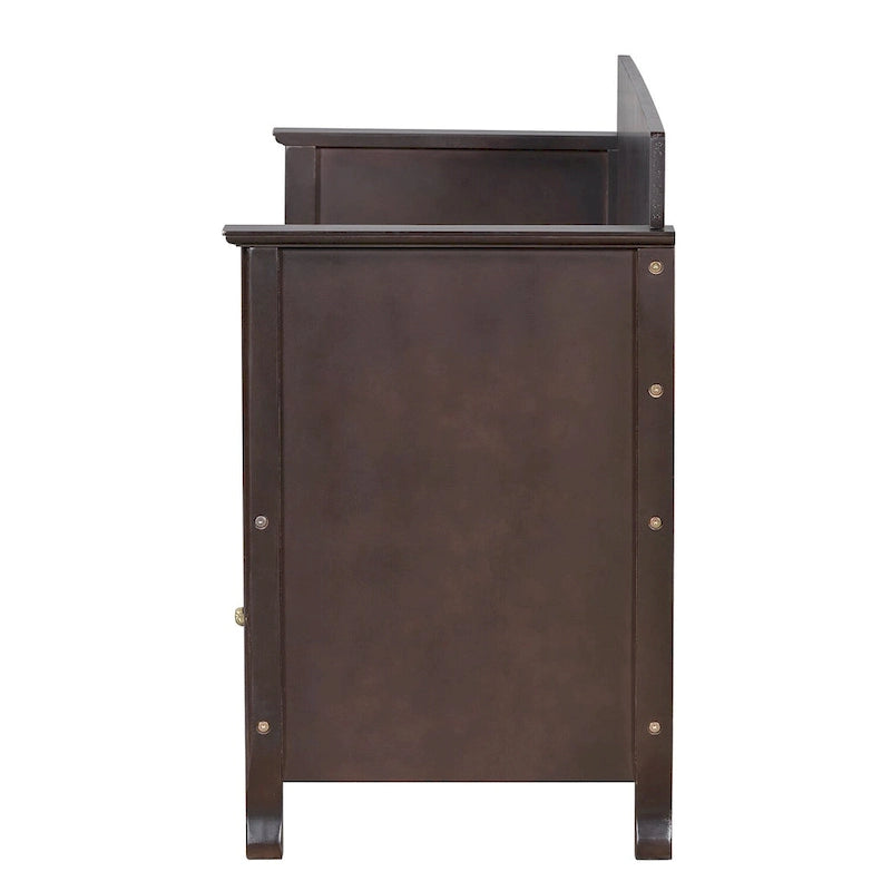 Banc de rangement antique turquoise/marine/espresso avec coussin et couvercle à vérin à gaz – Simple
