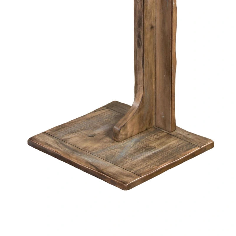 Table d'appoint en acajou marron en forme de C, 1 personne, 38 × 32 × 61 cm
