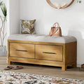 Banc de rangement – Naturel/Blanc/Marine/Espresso – avec coussin amovible et rangement dissimulé – Simple