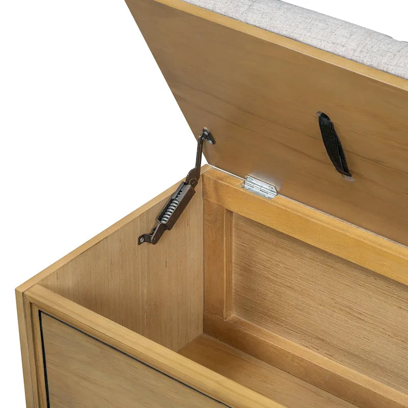 Banc de rangement – Naturel/Blanc/Marine/Espresso – avec coussin amovible et rangement dissimulé – Simple