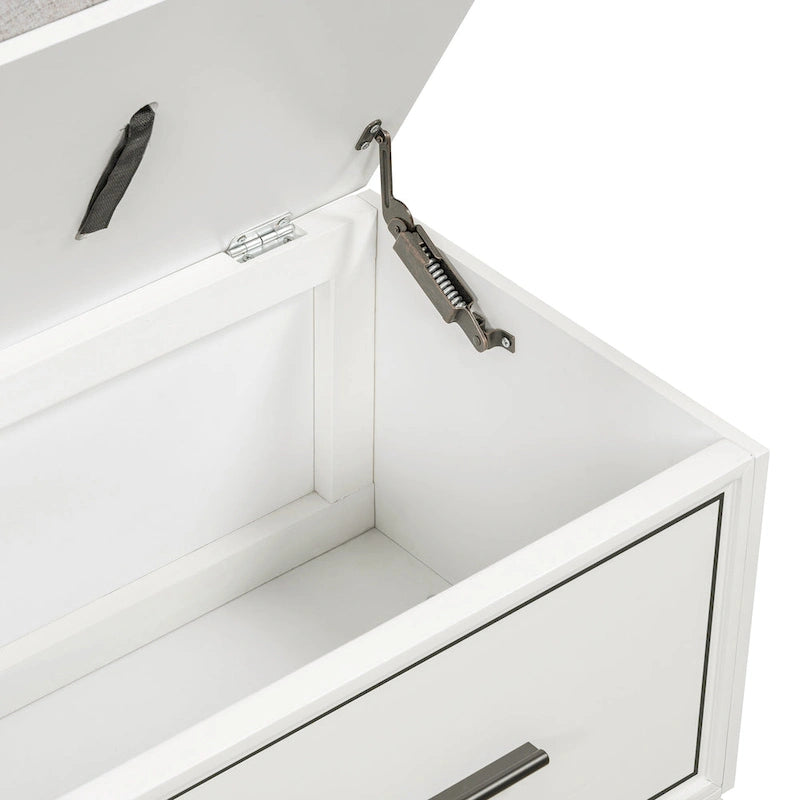Banc de rangement – Naturel/Blanc/Marine/Espresso – avec coussin amovible et rangement dissimulé – Simple
