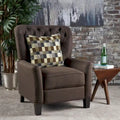 Fauteuil inclinable en tissu capitonné – Café / Charbon foncé / Bleu sarcelle foncé / Gris clair – Simple