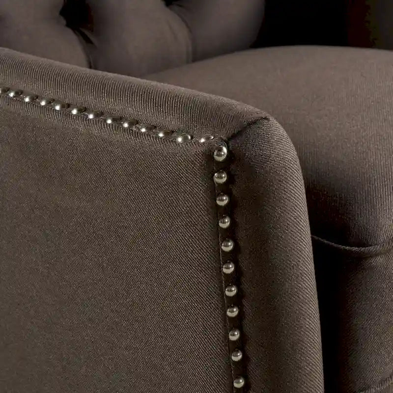 Fauteuil inclinable en tissu capitonné – Café / Charbon foncé / Bleu sarcelle foncé / Gris clair – Simple