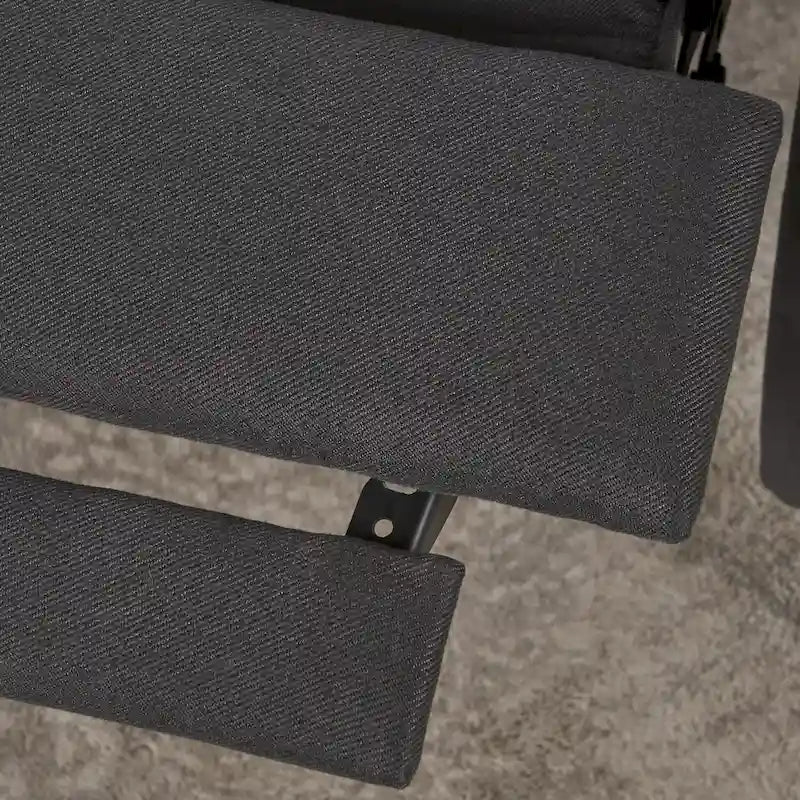 Fauteuil inclinable en tissu capitonné – Café / Charbon foncé / Bleu sarcelle foncé / Gris clair – Simple