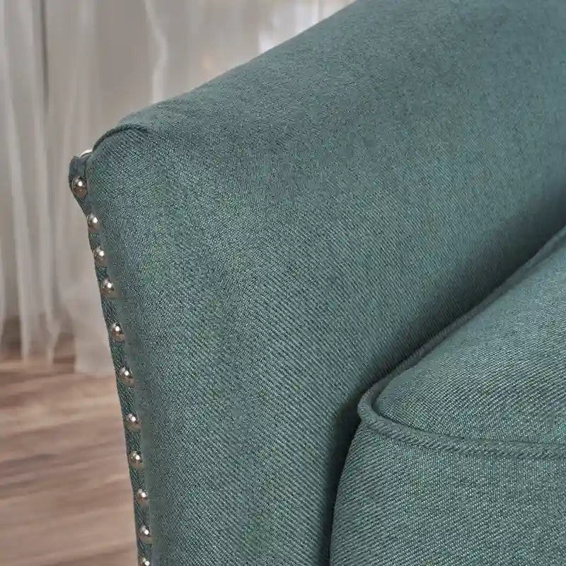 Fauteuil inclinable en tissu capitonné – Café / Charbon foncé / Bleu sarcelle foncé / Gris clair – Simple