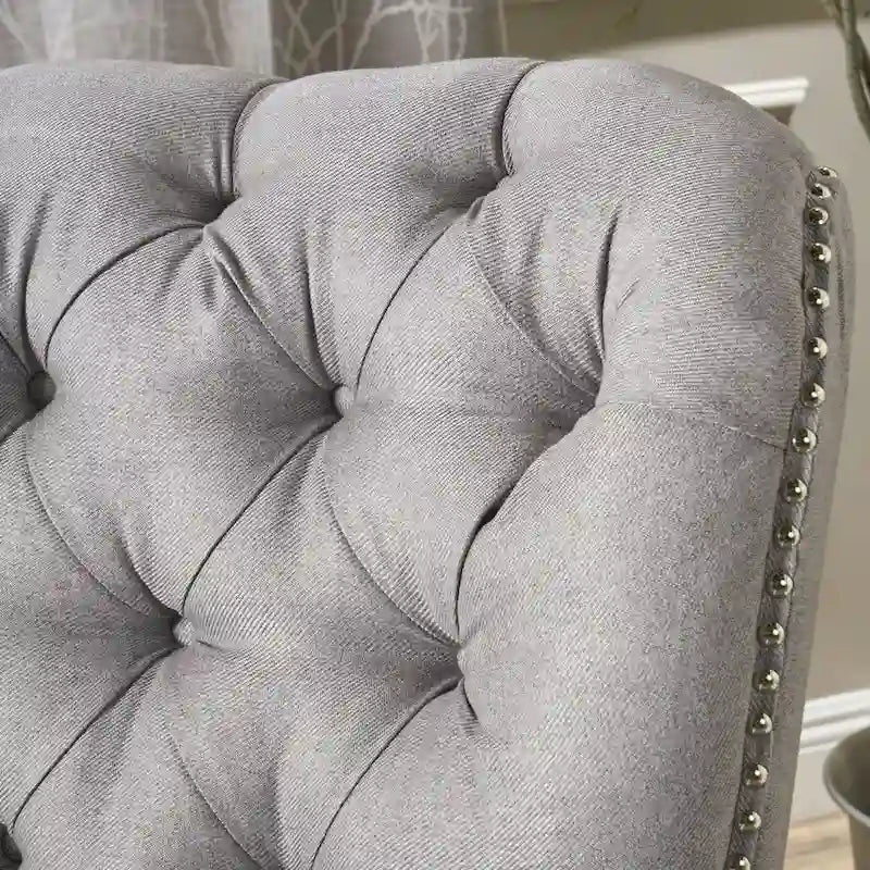 Fauteuil inclinable en tissu capitonné – Café / Charbon foncé / Bleu sarcelle foncé / Gris clair – Simple