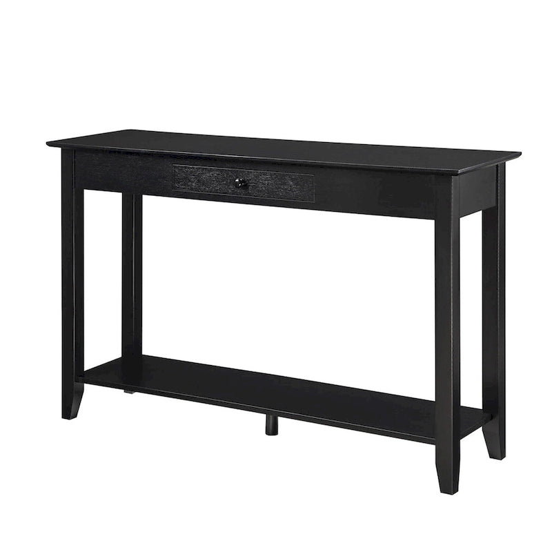 Noir / Espresso / Cerisier / Gris / Bois flotté / Blanc – Console 1 tiroir avec étagère inférieure – Simple
