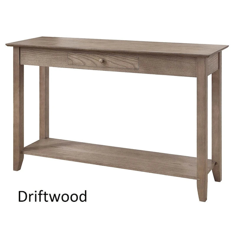 Noir / Espresso / Cerisier / Gris / Bois flotté / Blanc – Console 1 tiroir avec étagère inférieure – Simple