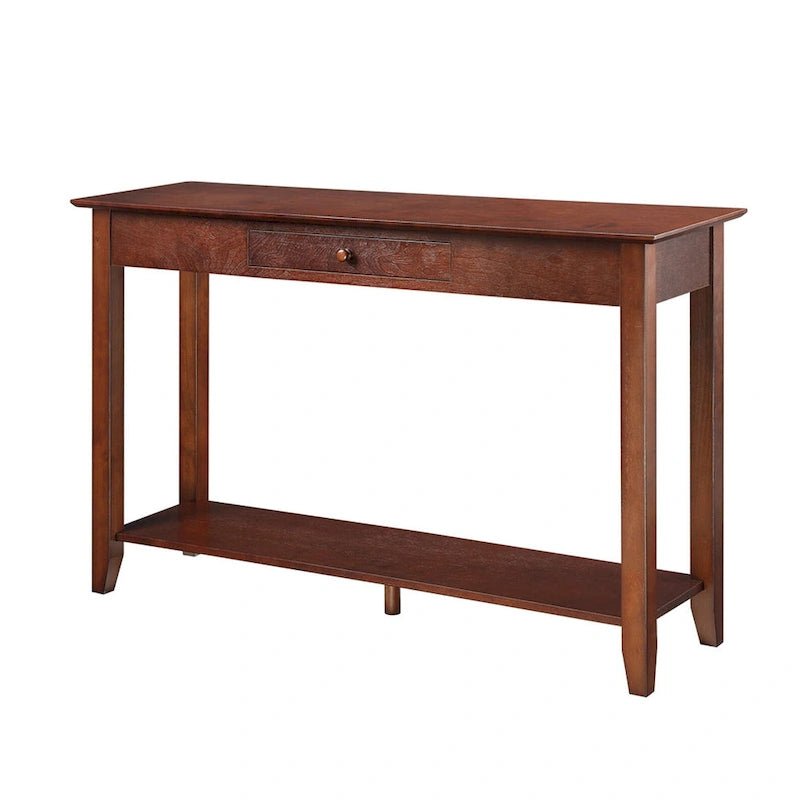Noir / Espresso / Cerisier / Gris / Bois flotté / Blanc – Console 1 tiroir avec étagère inférieure – Simple
