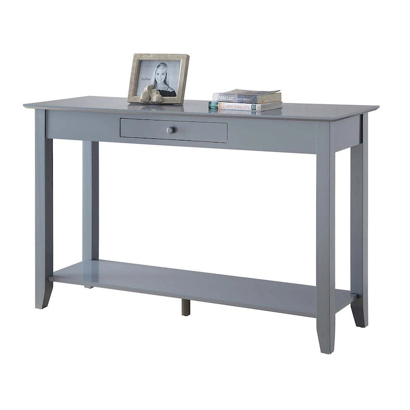 Noir / Espresso / Cerisier / Gris / Bois flotté / Blanc – Console 1 tiroir avec étagère inférieure – Simple