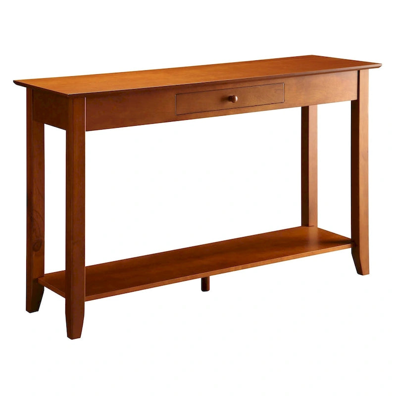 Noir / Espresso / Cerisier / Gris / Bois flotté / Blanc – Console 1 tiroir avec étagère inférieure – Simple