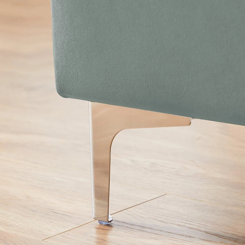 Banc de rangement en velours jaune / vert / gris foncé / blanc / noir / camel – 1 place