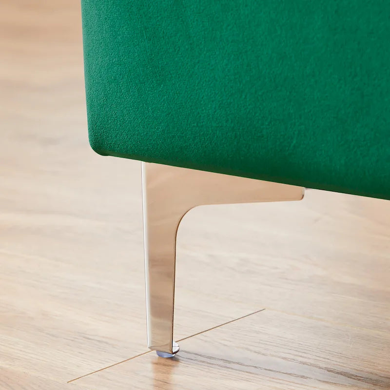 Banc de rangement en velours jaune / vert / gris foncé / blanc / noir / camel – 1 place