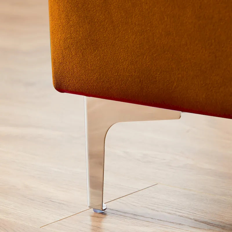 Banc de rangement en velours jaune / vert / gris foncé / blanc / noir / camel – 1 place