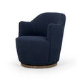Fauteuil d'appoint pivotant rond en tissu Indigo / Olive / Burnish / Slate / Silver – Pièce unique