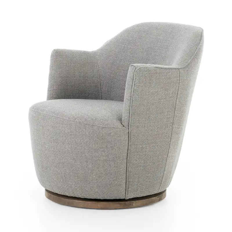 Fauteuil d'appoint pivotant rond en tissu Indigo / Olive / Burnish / Slate / Silver – Pièce unique