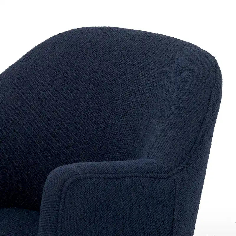 Fauteuil d'appoint pivotant rond en tissu Indigo / Olive / Burnish / Slate / Silver – Pièce unique