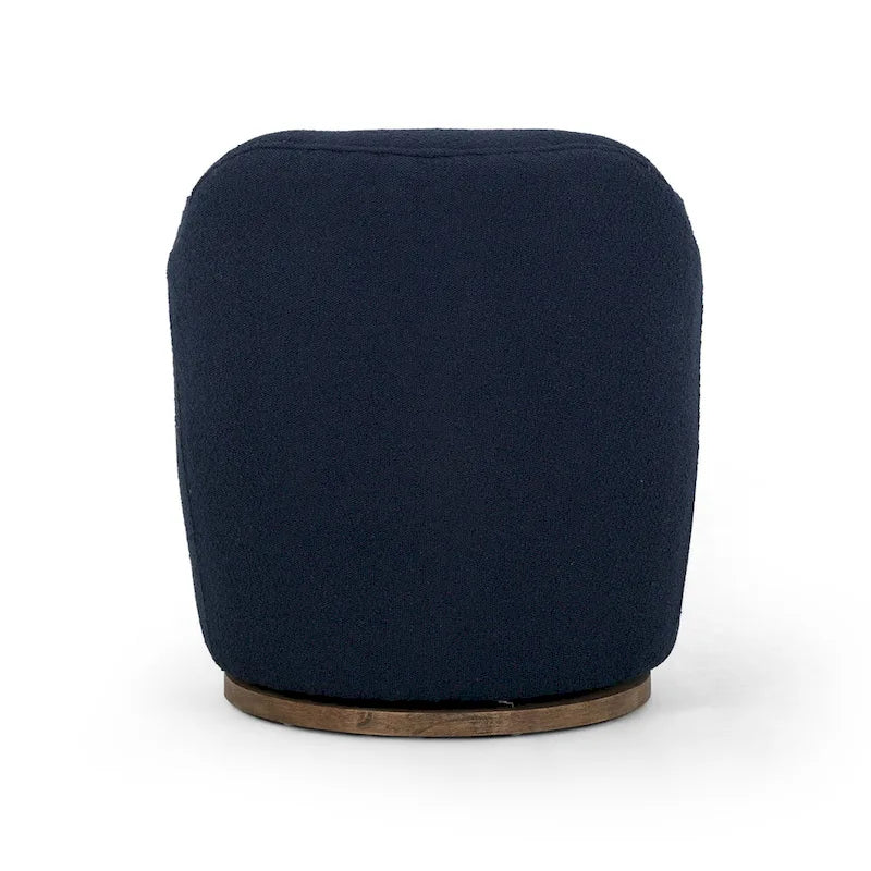 Fauteuil d'appoint pivotant rond en tissu Indigo / Olive / Burnish / Slate / Silver – Pièce unique