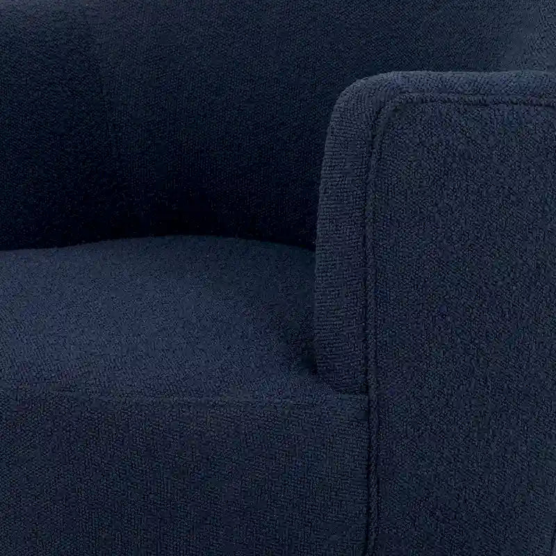 Fauteuil d'appoint pivotant rond en tissu Indigo / Olive / Burnish / Slate / Silver – Pièce unique