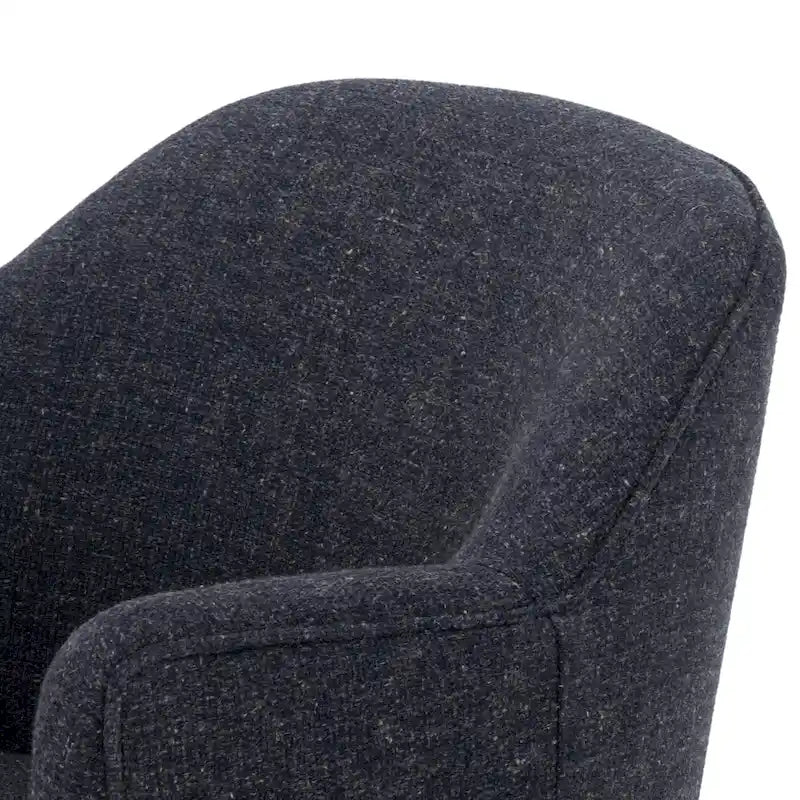 Fauteuil d'appoint pivotant rond en tissu Indigo / Olive / Burnish / Slate / Silver – Pièce unique
