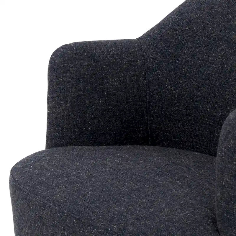 Fauteuil d'appoint pivotant rond en tissu Indigo / Olive / Burnish / Slate / Silver – Pièce unique