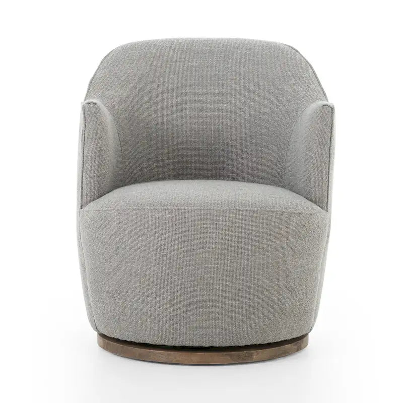 Fauteuil d'appoint pivotant rond en tissu Indigo / Olive / Burnish / Slate / Silver – Pièce unique