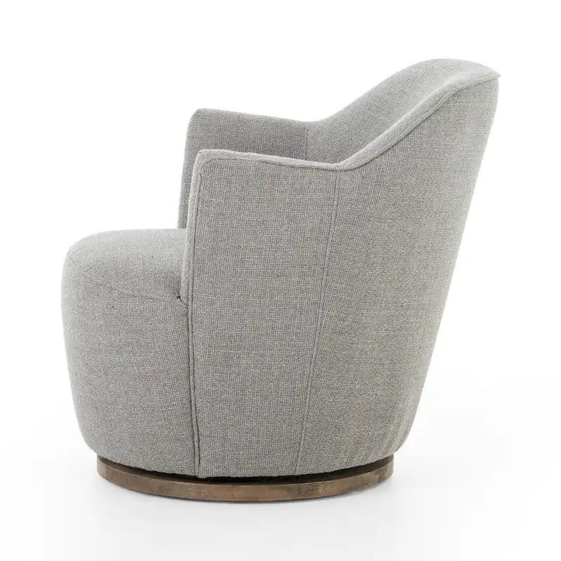 Fauteuil d'appoint pivotant rond en tissu Indigo / Olive / Burnish / Slate / Silver – Pièce unique