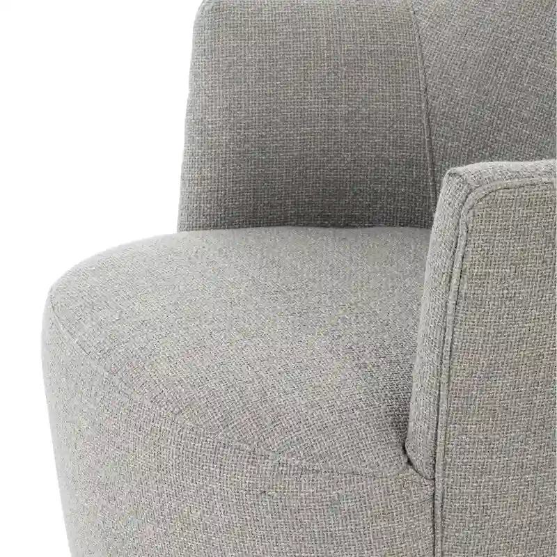 Fauteuil d'appoint pivotant rond en tissu Indigo / Olive / Burnish / Slate / Silver – Pièce unique