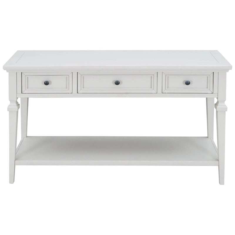 Table console à 3 tiroirs gris délavé / expresso / blanc antique / bleu marine – simple