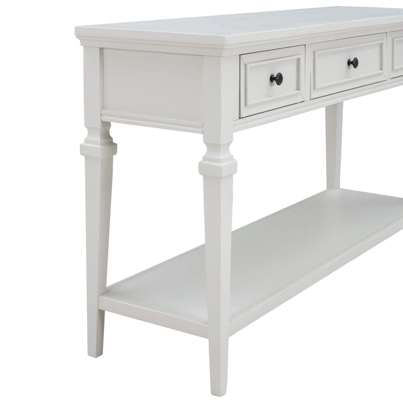 Table console à 3 tiroirs gris délavé / expresso / blanc antique / bleu marine – simple
