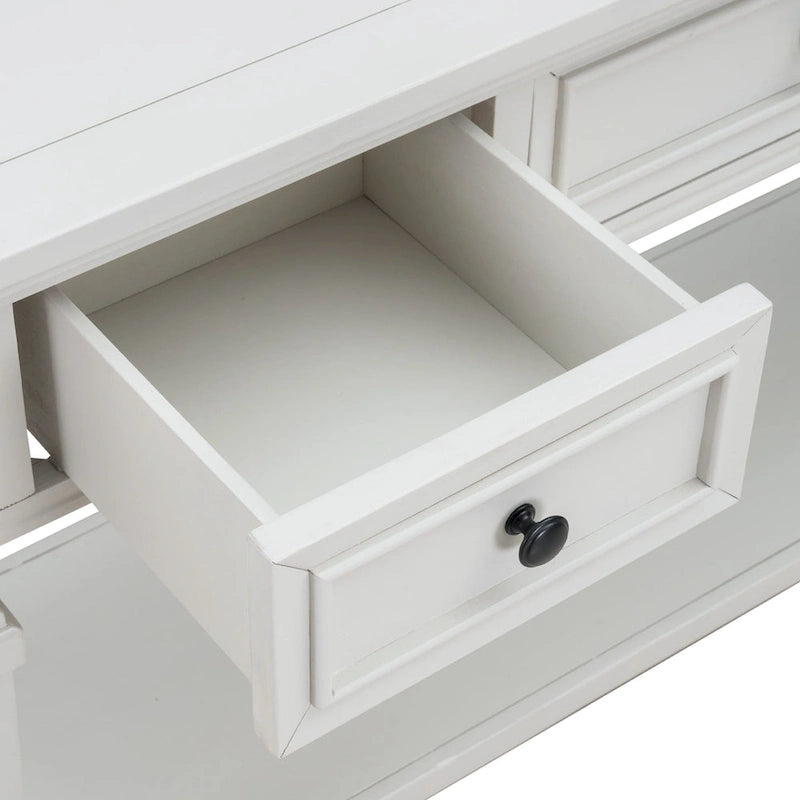 Table console à 3 tiroirs gris délavé / expresso / blanc antique / bleu marine – simple