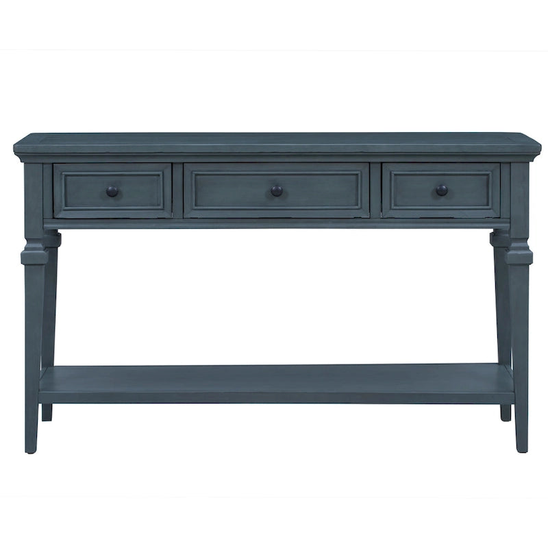 Table console à 3 tiroirs gris délavé / expresso / blanc antique / bleu marine – simple