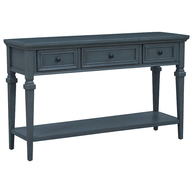 Table console à 3 tiroirs gris délavé / expresso / blanc antique / bleu marine – simple
