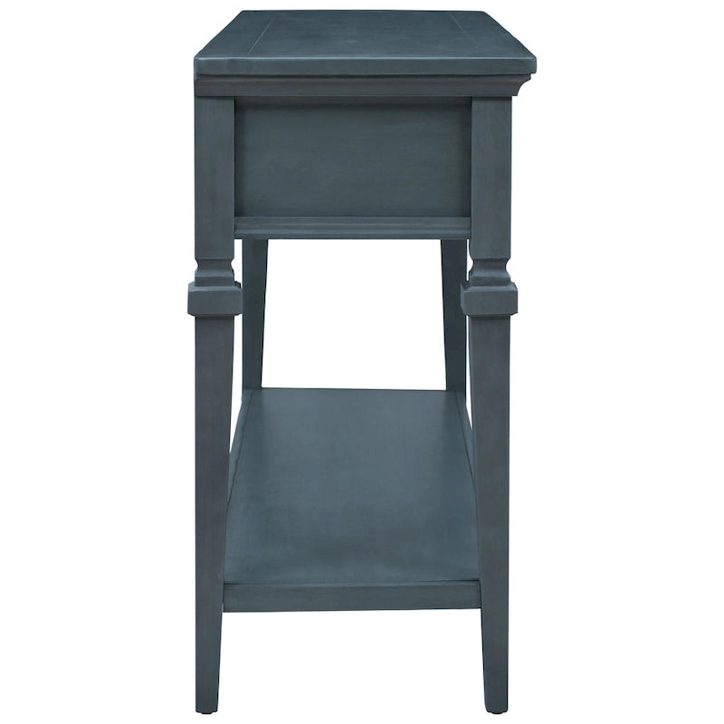Table console à 3 tiroirs gris délavé / expresso / blanc antique / bleu marine – simple