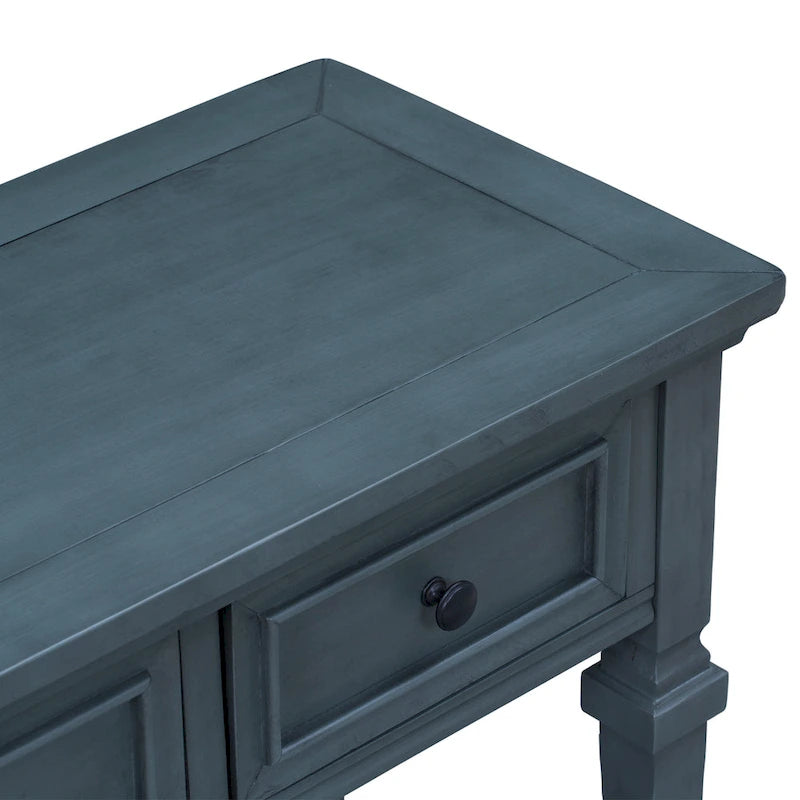 Table console à 3 tiroirs gris délavé / expresso / blanc antique / bleu marine – simple