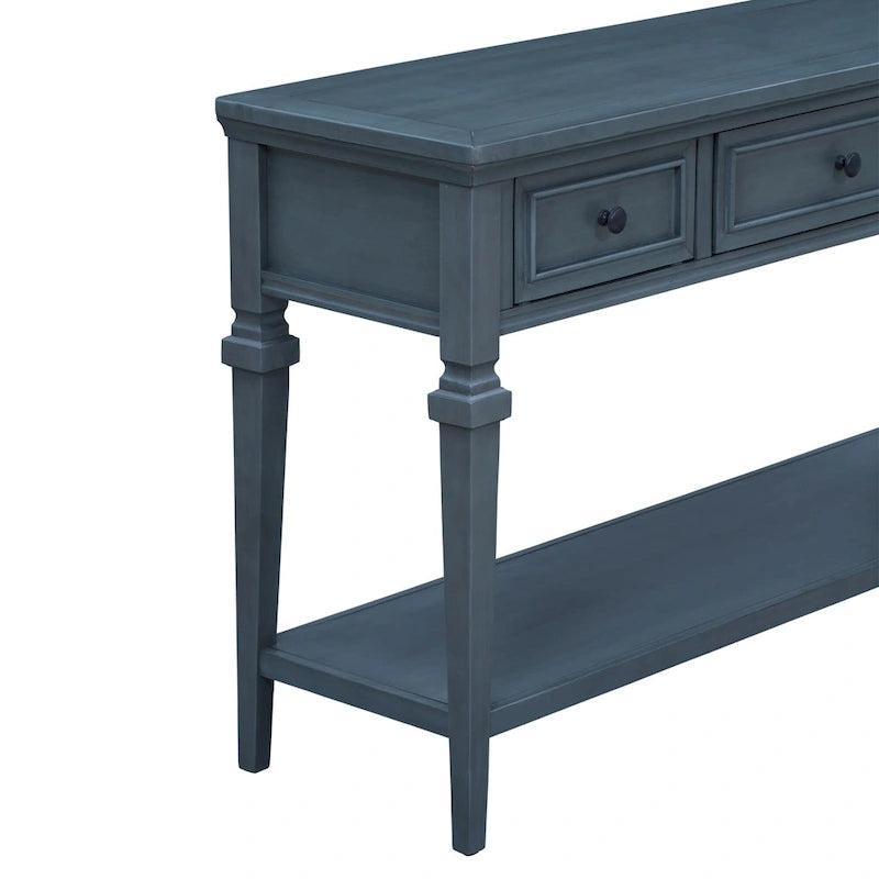 Table console à 3 tiroirs gris délavé / expresso / blanc antique / bleu marine – simple