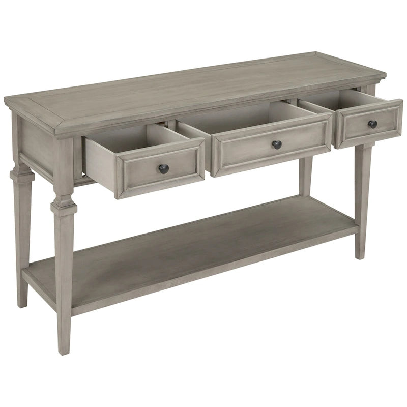 Table console à 3 tiroirs gris délavé / expresso / blanc antique / bleu marine – simple