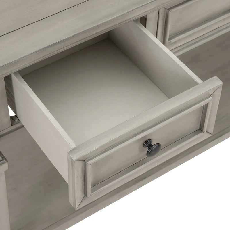 Table console à 3 tiroirs gris délavé / expresso / blanc antique / bleu marine – simple