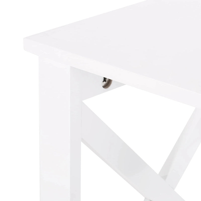 Étagère de Rangement au Sol avec Tiroir – Gris / Blanc, Cadre en Croix, Pour 1 Ménage
