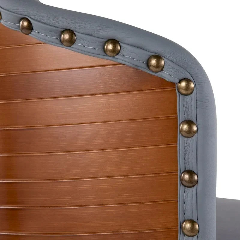 Tabouret de comptoir mi-siècle moderne gris/crème/noir avec pivot et assise en similicuir – Unité