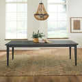 Table à manger rectangulaire noire avec rallonge amovible et pieds carrés effilés – Pour 6 à 8 personnes