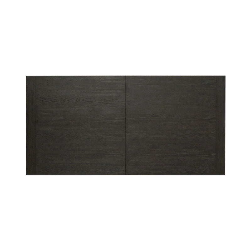 Table à manger rectangulaire noire avec rallonge amovible et pieds carrés effilés – Pour 6 à 8 personnes