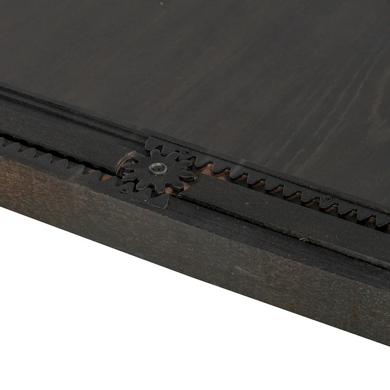 Table à manger rectangulaire noire avec rallonge amovible et pieds carrés effilés – Pour 6 à 8 personnes