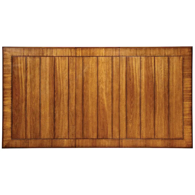 Table de salle à manger extensible en chêne antique/noir bicolore avec rallonge amovible – 6 à 8 places