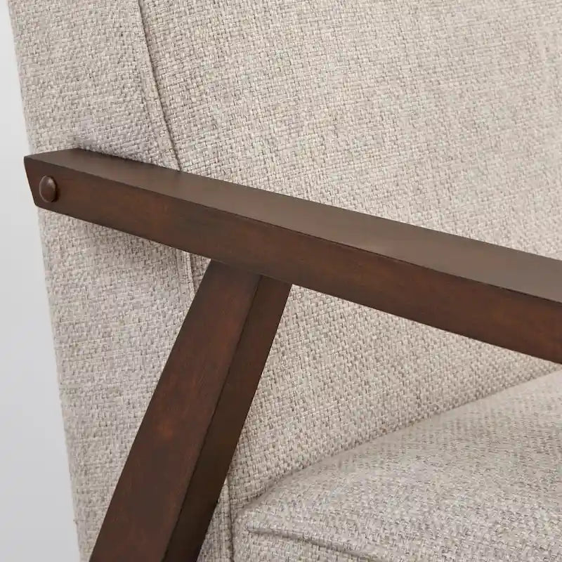 Causeuse style scandinave 2 places en tissu aspect lin bleu/gris/jaune