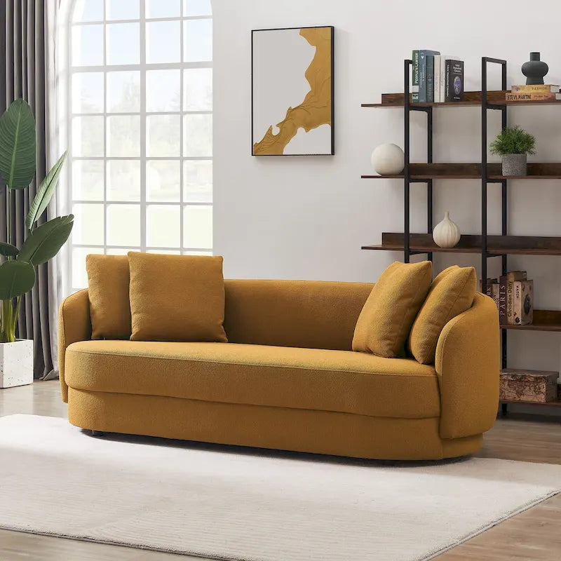 Banc de rangement en velours jaune/vert/gris foncé/blanc/noir/camel avec cadre en bois – Individuel
