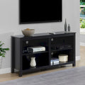 Meuble TV colonne avec étagères – Noir / Blanc / Bois de grange, convient aux téléviseurs jusqu'à 65 po