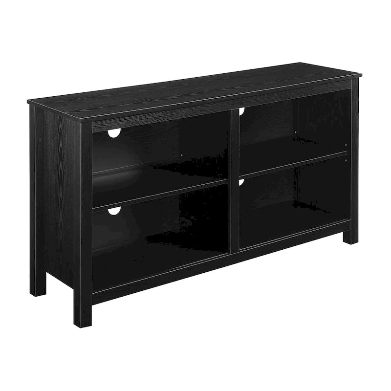 Meuble TV colonne avec étagères – Noir / Blanc / Bois de grange, convient aux téléviseurs jusqu'à 65 po