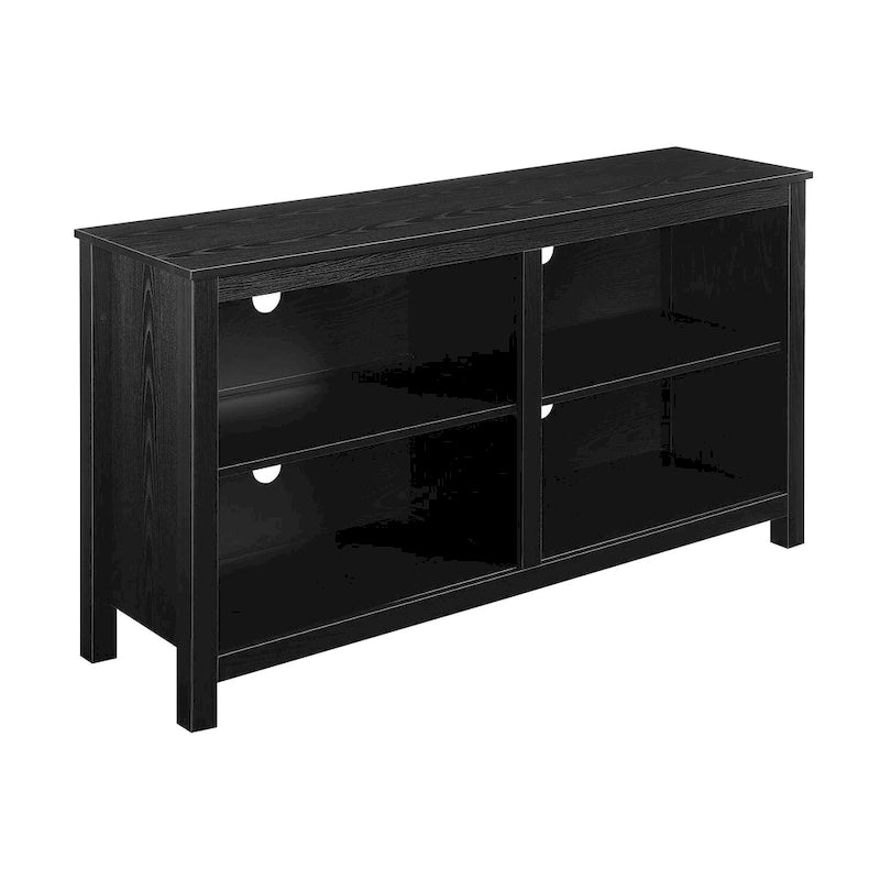 Meuble TV colonne avec étagères – Noir / Blanc / Bois de grange, convient aux téléviseurs jusqu'à 65 po