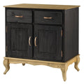 Buffet en pin massif vieilli noir/vert/blanc – Utilisateur unique